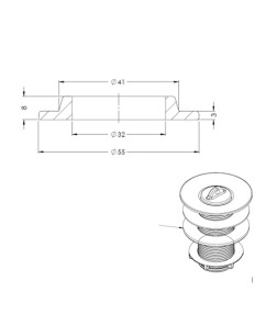 394 - ARRUELA PVC PRETA P/ VALVULA DE LAVATÓRIO