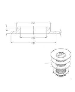 394 - ARRUELA PVC PRETA P/ VALVULA DE LAVATÓRIO
