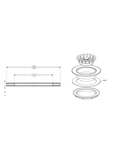 433-PE - ARRUELA POLIETILENO PARA VÁLVULA AMERICANA