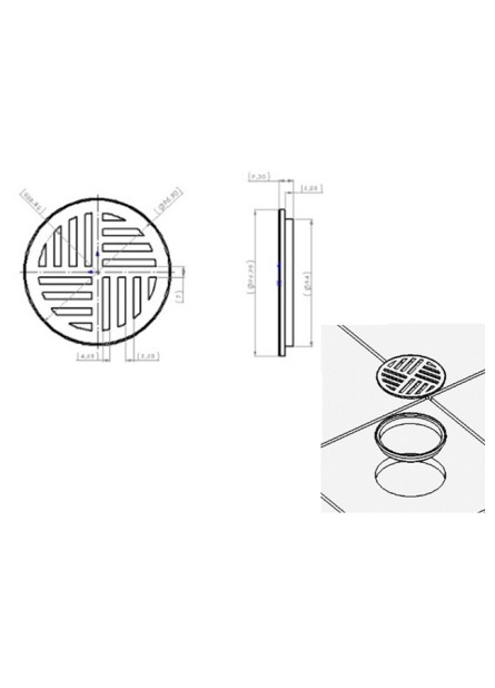 4500 - GRELHA 100MM BRANCA