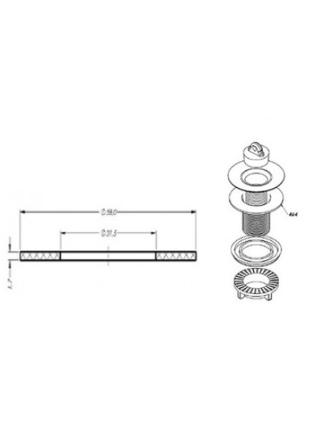 464 - ARRUELA PVC BRANCA P/ VALV. DE PIA