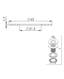 465 - ARRUELA PVC BRANCA P/ VALV. PIA MAIOR