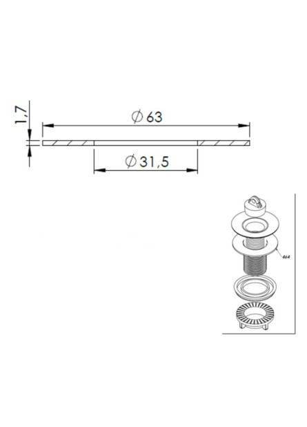 465 - ARRUELA PVC BRANCA P/ VALV. PIA MAIOR