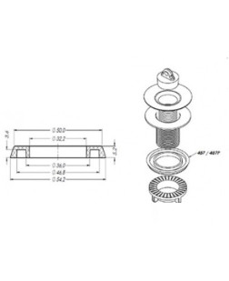 487-P - ARRUELA ELTEX P/ VALV. LAVAT. / PIA PRETA