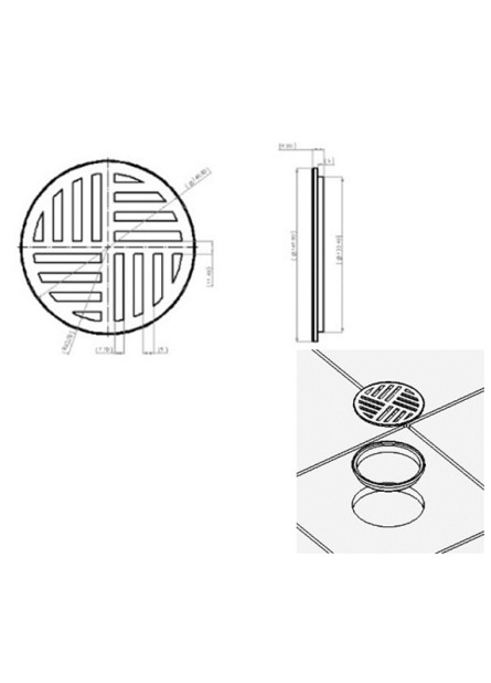 5501 - GRELHA 150MM CROMADA