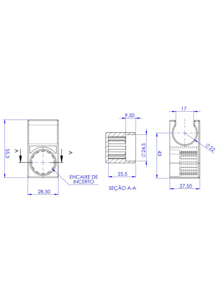 580 - VOLANTE PARA DUCHA HIGIÊNICA MODELO CUBO