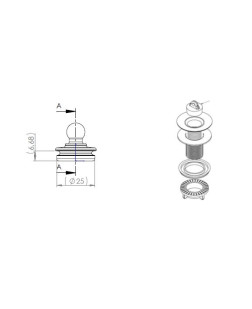 605 - TAMPÃO CROMADO P/ PIA E LAVATÓRIO