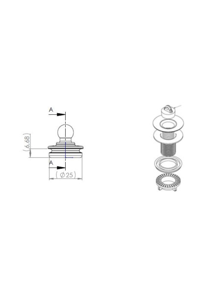 605 - TAMPÃO CROMADO P/ PIA E LAVATÓRIO