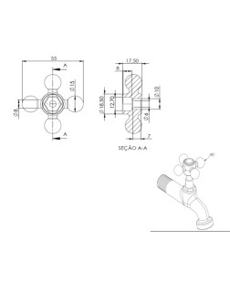 667 - VOLANTE CRUZETA C-33 CROMADO