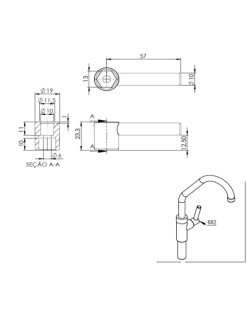 682 - VOLANTE CACHIMBO C-34 CROMADO