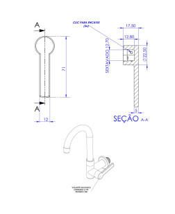 700 - VOLANTE ALAVANCA CROMADA C-90