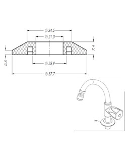 742-S - CANOPLA CROMADA ½” S/ REBAIXO