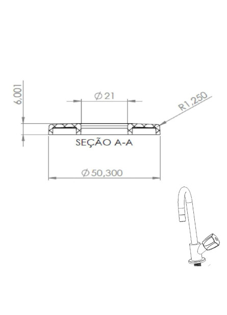 744-M - CANOPLA SLIM ABS CROMADA COM MARCA