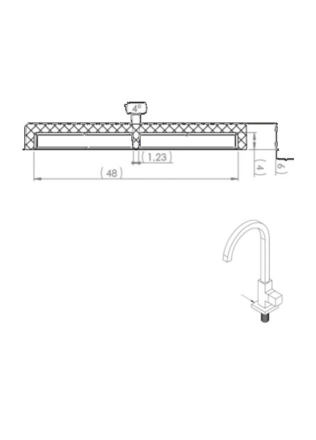 745 - CANOPLA QUADRADA SLIM ABS CROMADA
