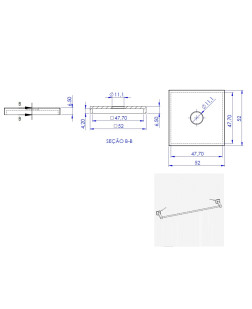 746 - CANOPLA ACESSÓRIO QUADRADO CROMADA