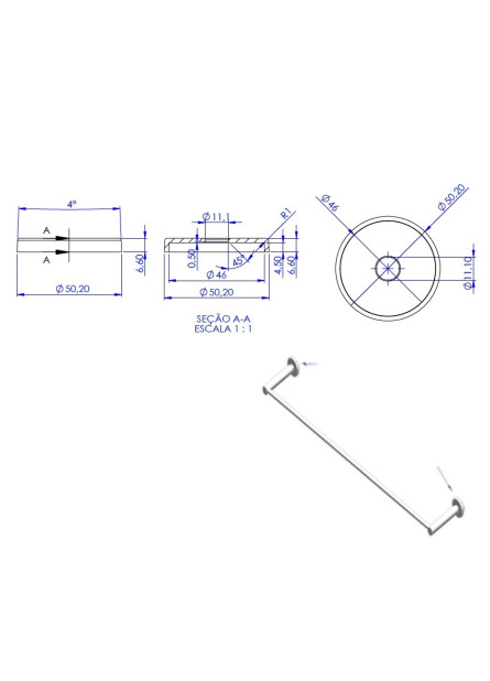 747 - CANOPLA ACESSÓRIO REDONDA CROMADA