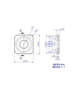 749 - CANOPLA QUADRADA CANTOS REDONDOS SLIM ABS CROMADA