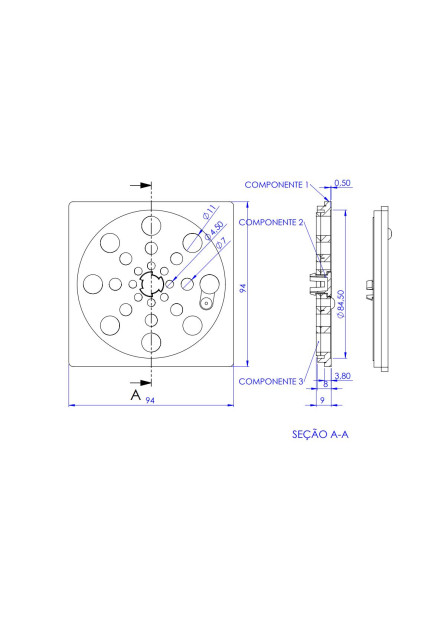 7500-BR - GRELHA QD 100X100 BR ABS ABRE E FECHA