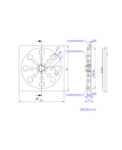 7500-PR - GRELHA QD 100X100 PR ABS ABRE E FECHA