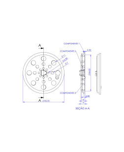 7501-BR - GRELHA RD 100X100 BR ABS ABRE E FECHA