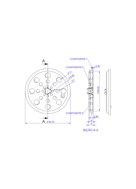 7501-BR - GRELHA RD 100X100 BR ABS ABRE E FECHA