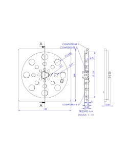 7502-BR - GRELHA QD 150X150 BR ABS ABRE E FECHA