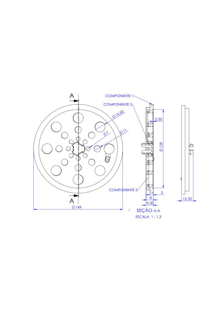 7503-BR - GRELHA RD 150X150 BR ABS ABRE E FECHA