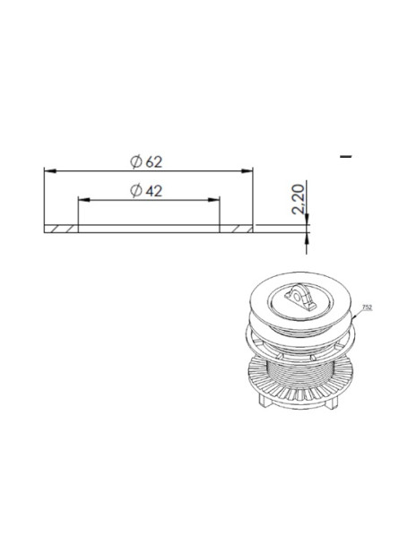 752-B - ARRUELA PVC BRANCA P/ VALV. TANQUE