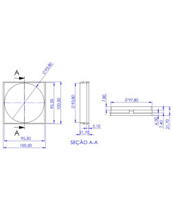 8500-CR - PORTA GRELHA QUADRADA 100X100 CROMADA ABS