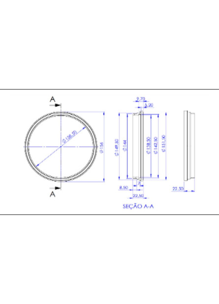 8503-CR - PORTA GRELHA REDONDA 150X150 CROMADA ABS