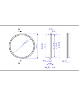 8503-PR - PORTA GRELHA REDONDA 150X150 PRETA ABS