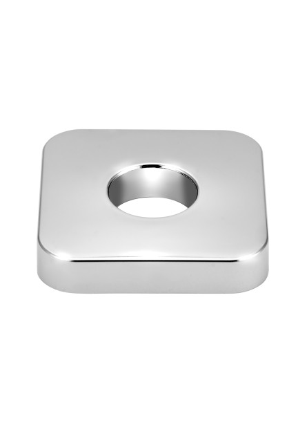 889 - CANOPLA ABS CROMADA QUADRADA CANTOS REDONDOS