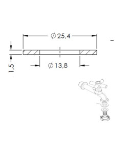 894 - ARRUELA PVC PARA PORCA DE 3/4