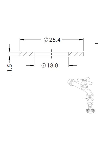 894 - ARRUELA PVC PARA PORCA DE 3/4