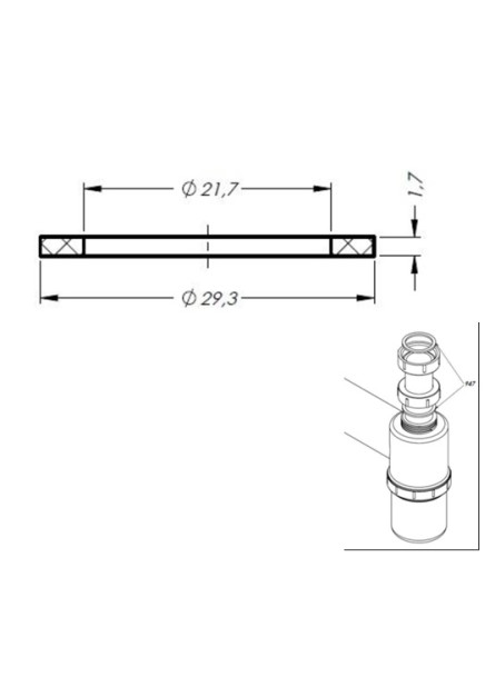 947 - ARRUELA PVC PRETA P/ TELESCOPIO