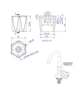 965-E - VOLANTE CROMADO C-50 EXTRIADO