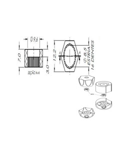 971 - BUCHA POLIACETAL ESTRIADA