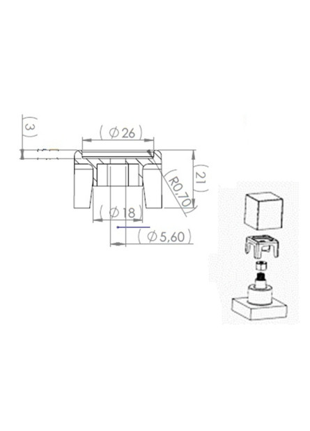 972- INSERTO ABS PARA VOLANTE CUBO SLIM C-86 