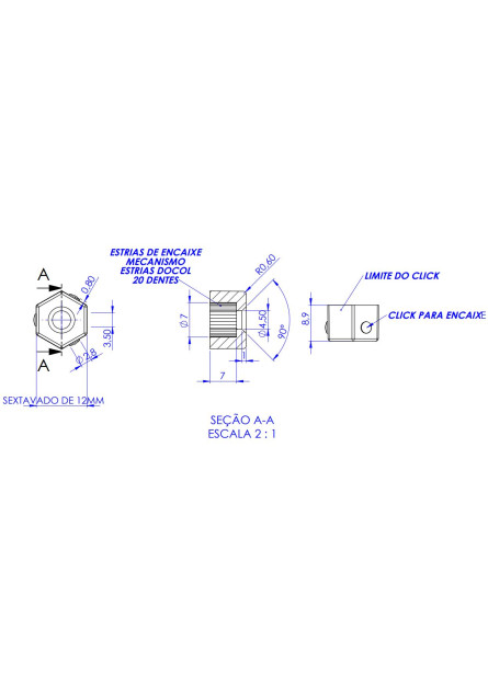 979 - BUCHA POLIACETAL COM TRAVA ESTRIA DOCOL