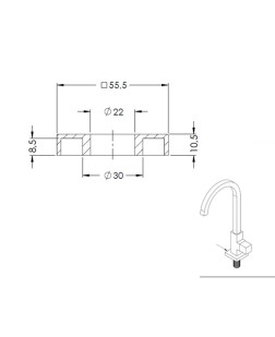 995 - CANOPLA ABS CROMADA QUADRADA
