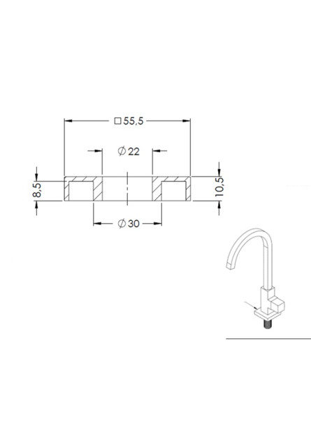 995 - CANOPLA ABS CROMADA QUADRADA
