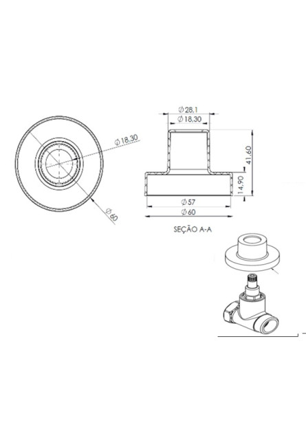 998 - CANOPLA MODELO CELITE CROMADA